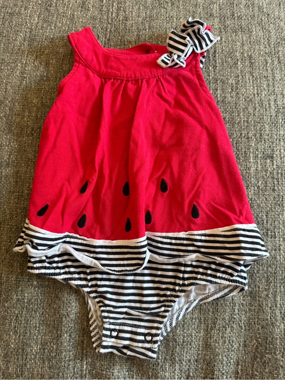 First Impressions Watermelon Stripe Dress Romper 18M